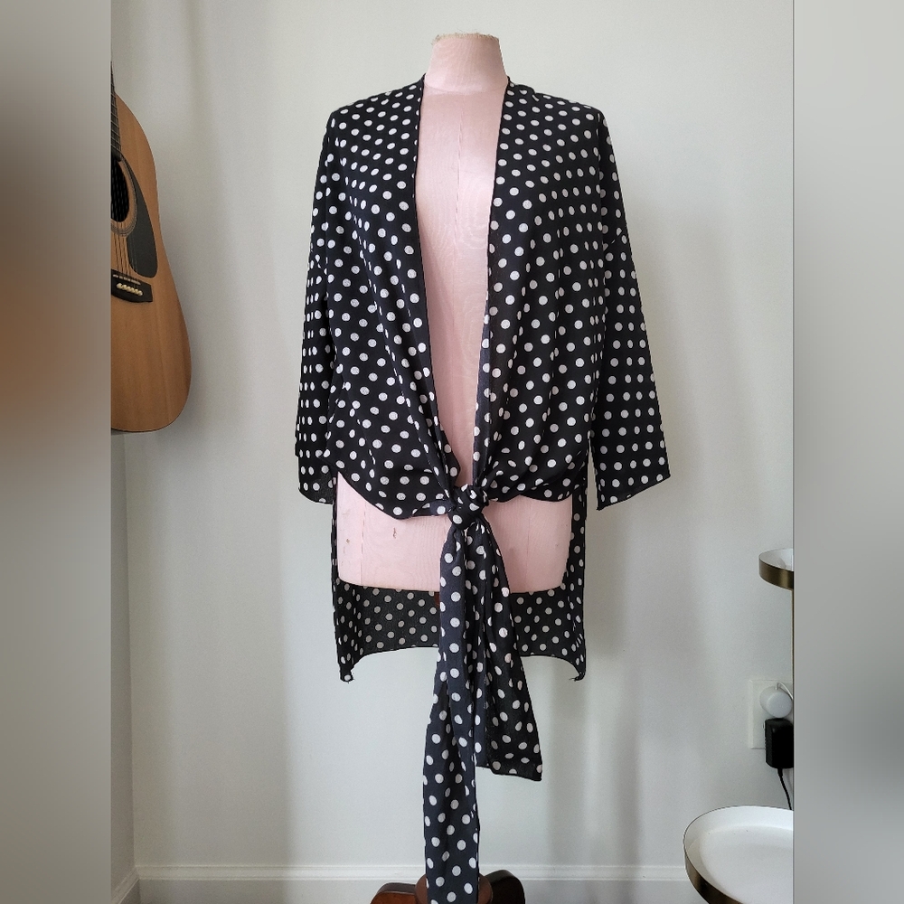 FRUMOS Polka Dot Kimono Layering Jacket USA Made